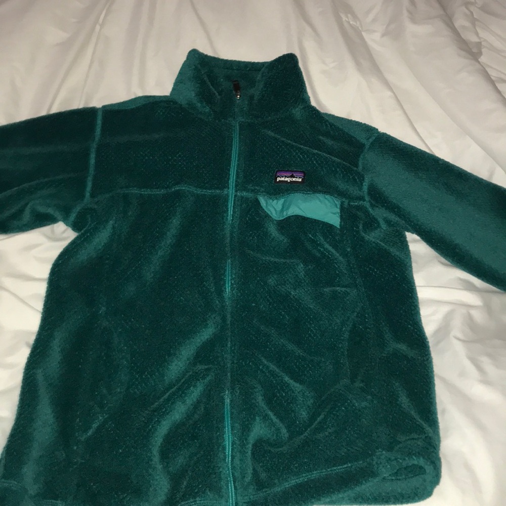 Teal Patagonia full zip sweater